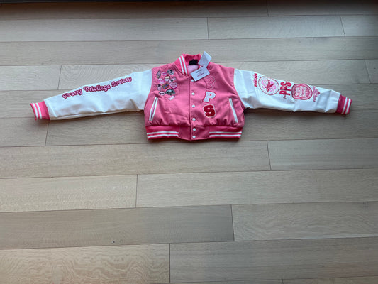 Pretty Not Perfect Varsity Jacket Pink