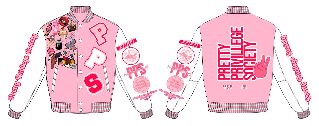 Pretty Not Perfect Varsity Jacket Pink