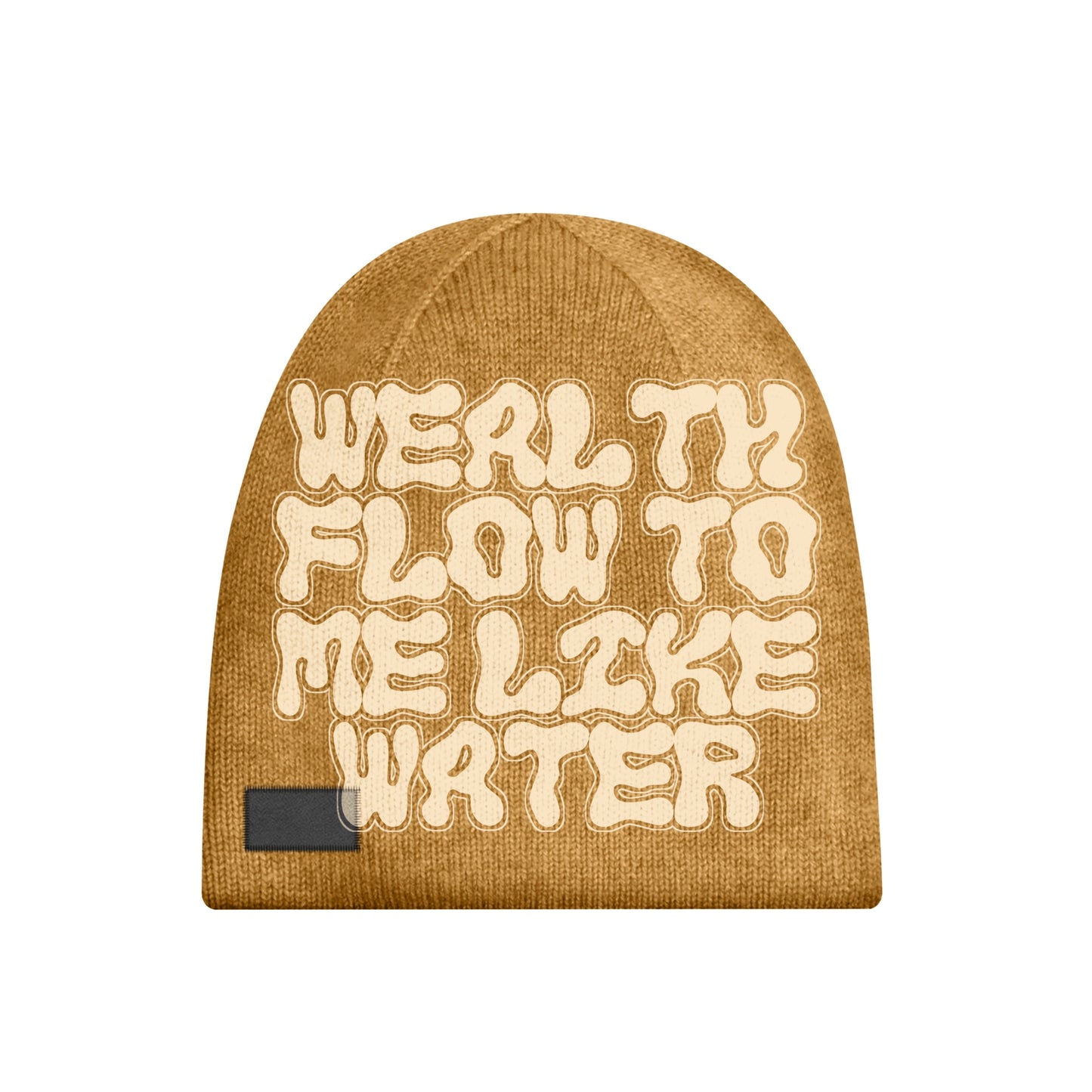 Wealth Flow To Me Like Water w/Beanie Set  (color )Wheat